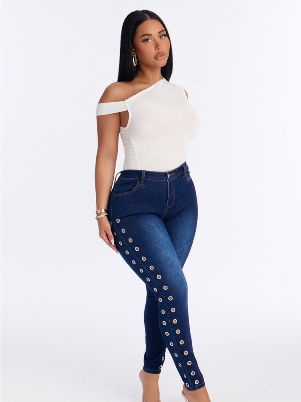 Eyelet Skinny Jeans